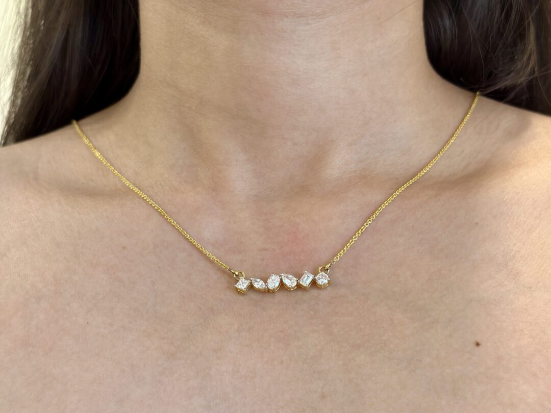 Multi Shape Diamond Solitaire Necklaces