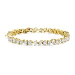 Striking Multi Shape Diamond Tennis Bracelet