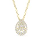 Pear Shaped Illusion Setting Halo Diamond Necklace