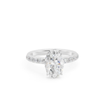 Elegant Oval Cut Pave Lab Grown Diamond Ring in White or Yellow Gold