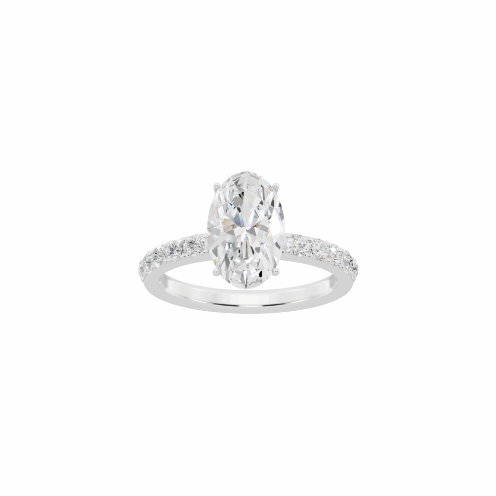Oval Cut Pave Diamond Ring