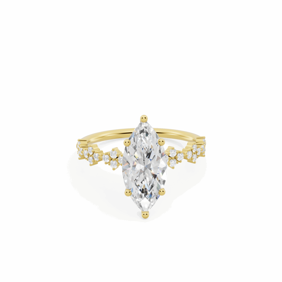Gold Minimalist Marquise Engagement Ring