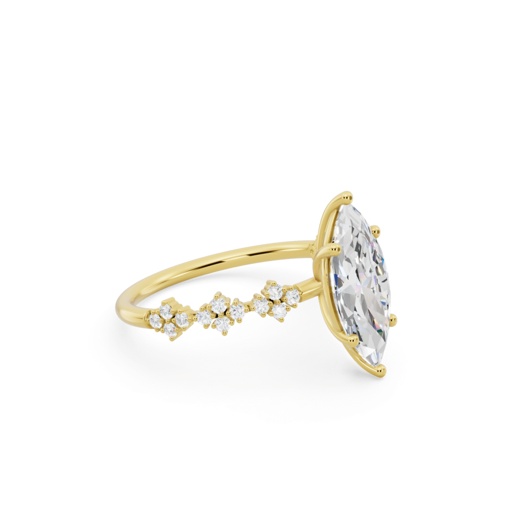 Rose Gold Minimalist Marquise Engagement Ring