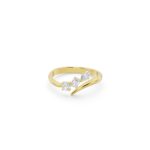 Tri-Stone Diamond Dainty Cuff Ring