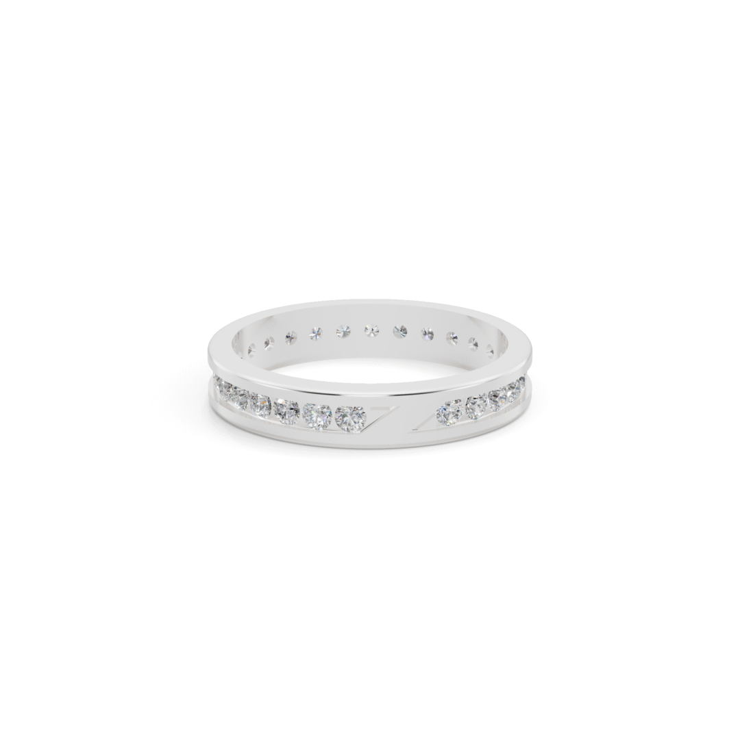 Slver Channel Set Diamond Band