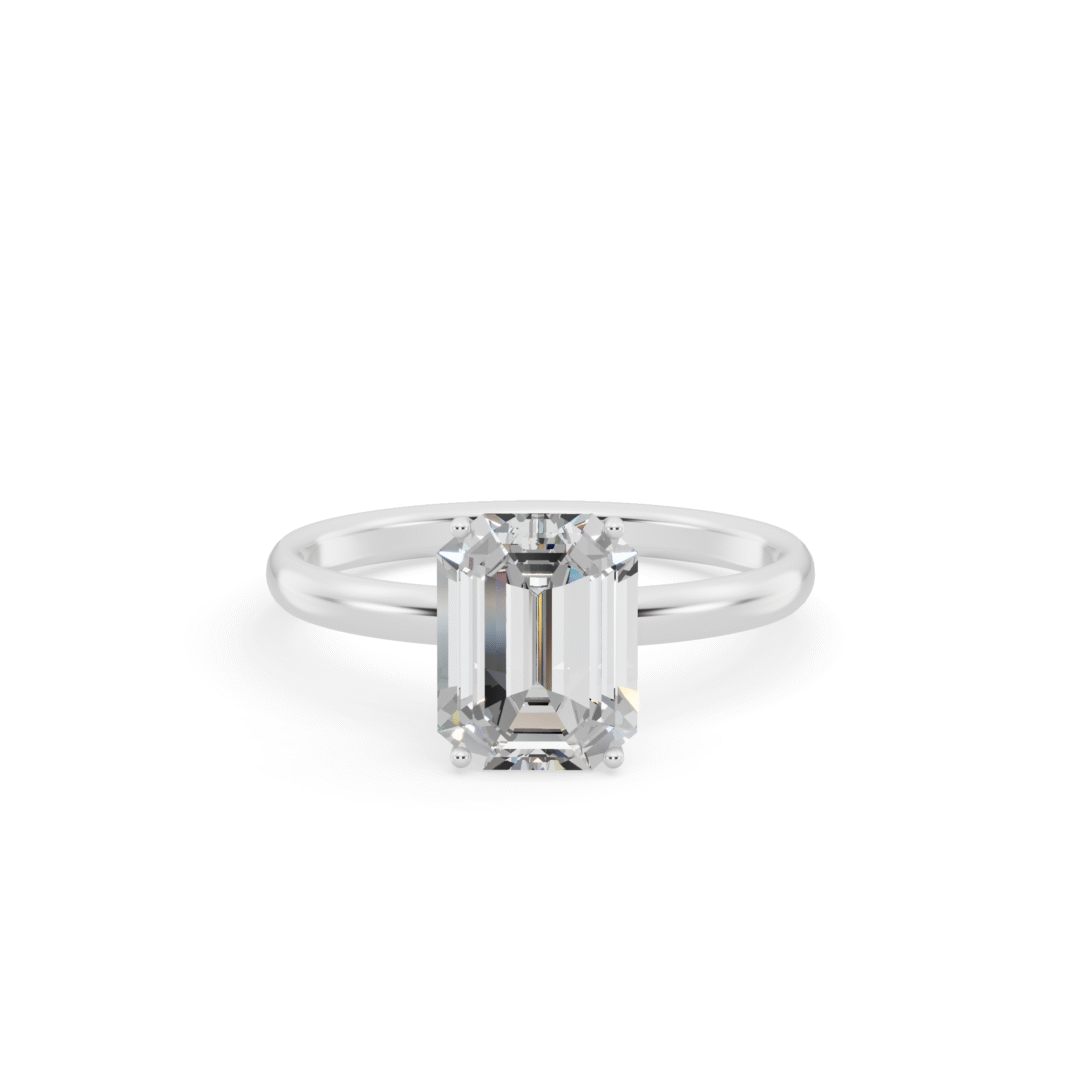 Emarald Diamond Solitaire Top Rated Ring