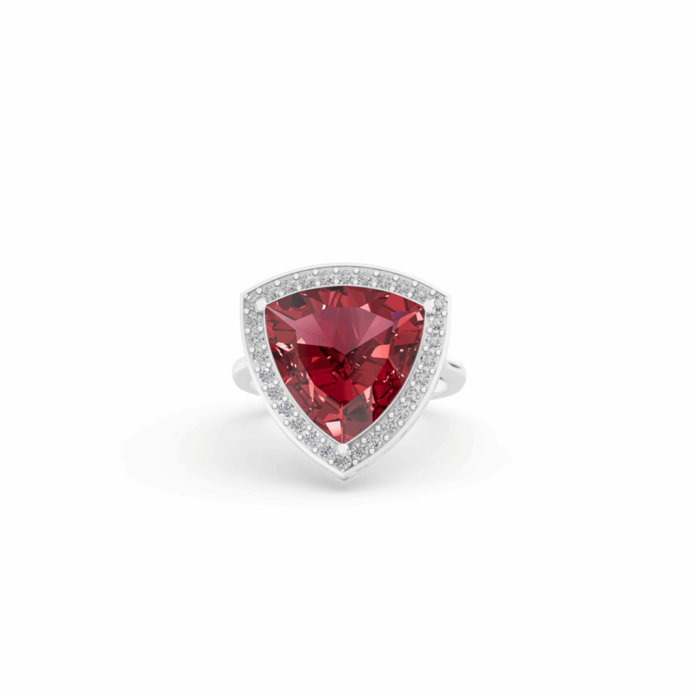 Triangle Emerald Design Cocktail Ring
