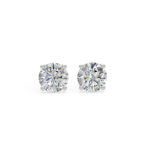 Heart Cut Lab Grown Solitaire Stud