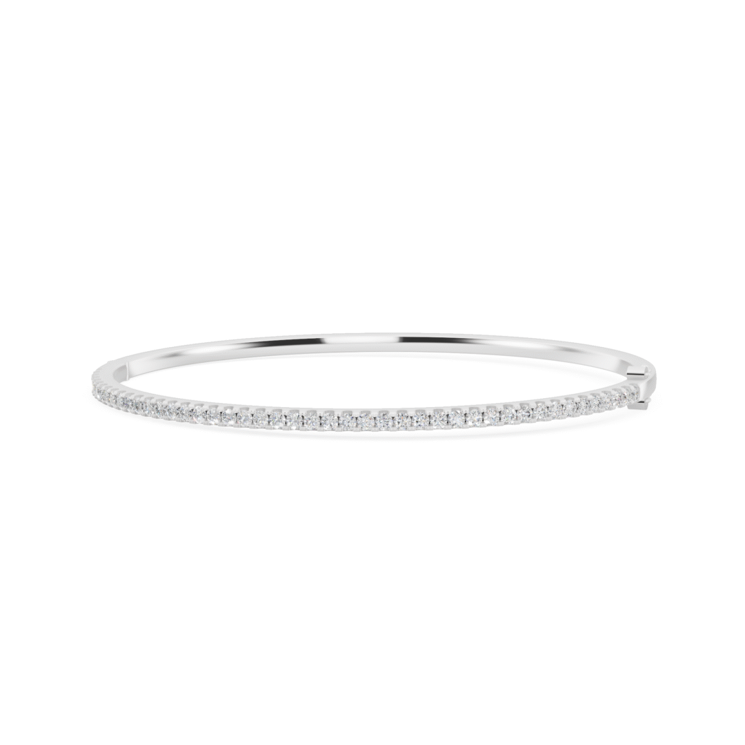 Round Cut Diamond Channel-Set Bangle from Anyra