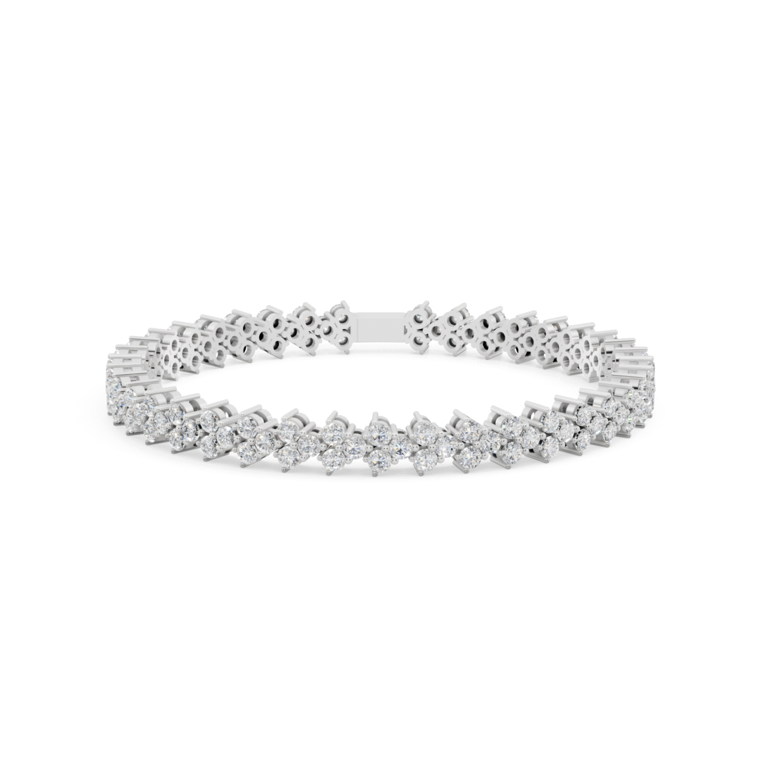 Trio Cluster Link Diamond Bracelet
