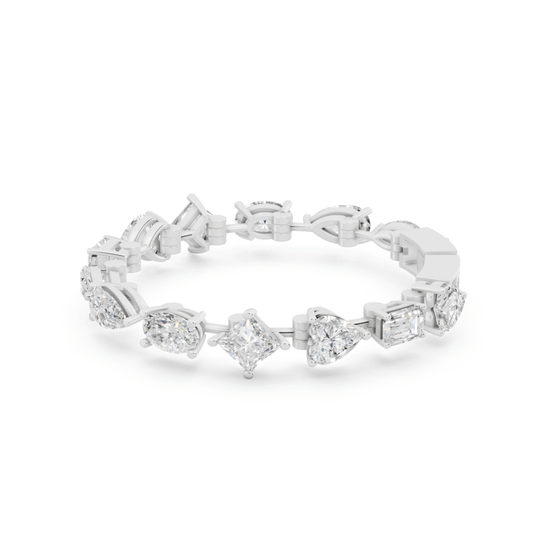 Buy Striking Multi Shape Diamond Tennis Bracelet Online