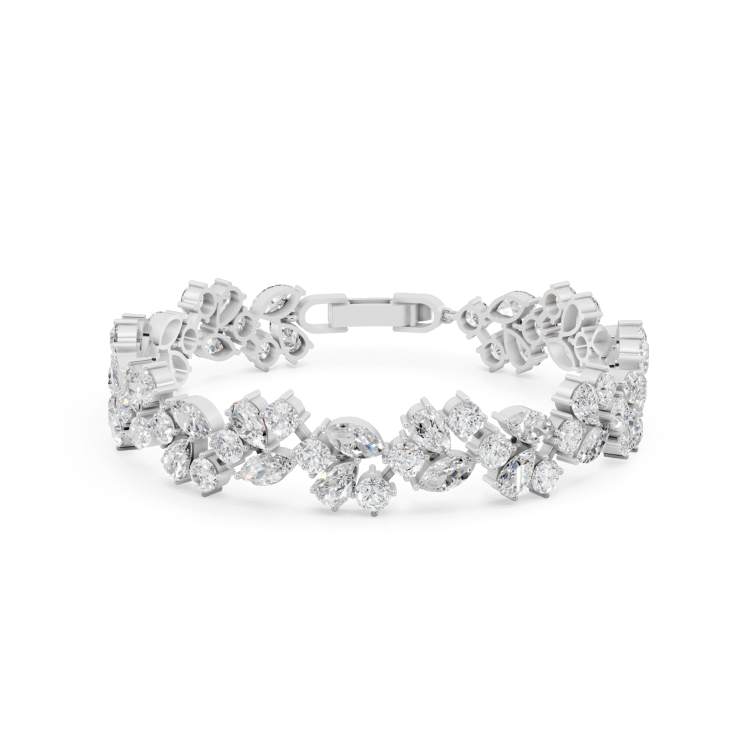 Floral Design Diamond Bracelet