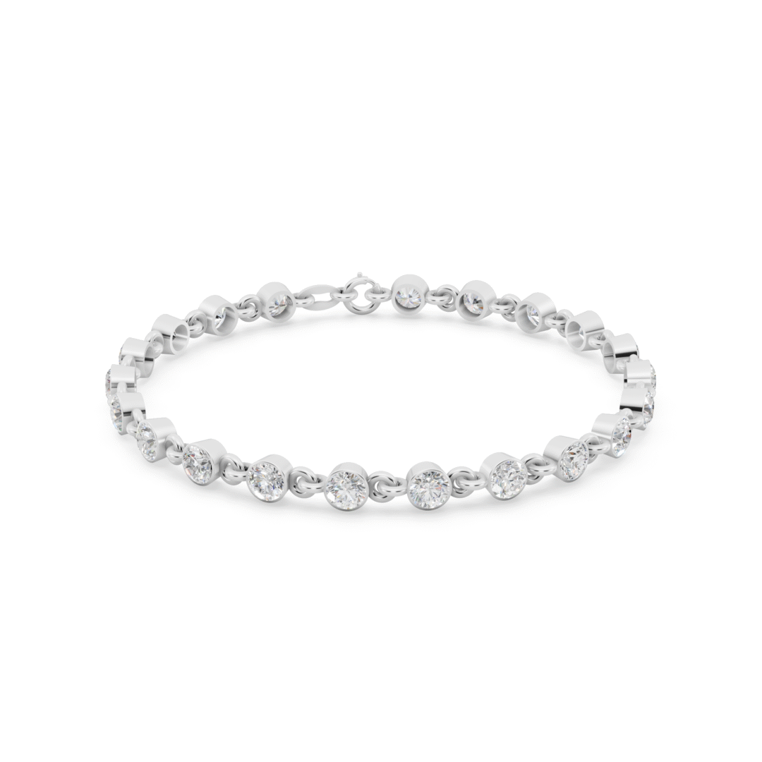 Bezel Distanced Diamond Bracelet