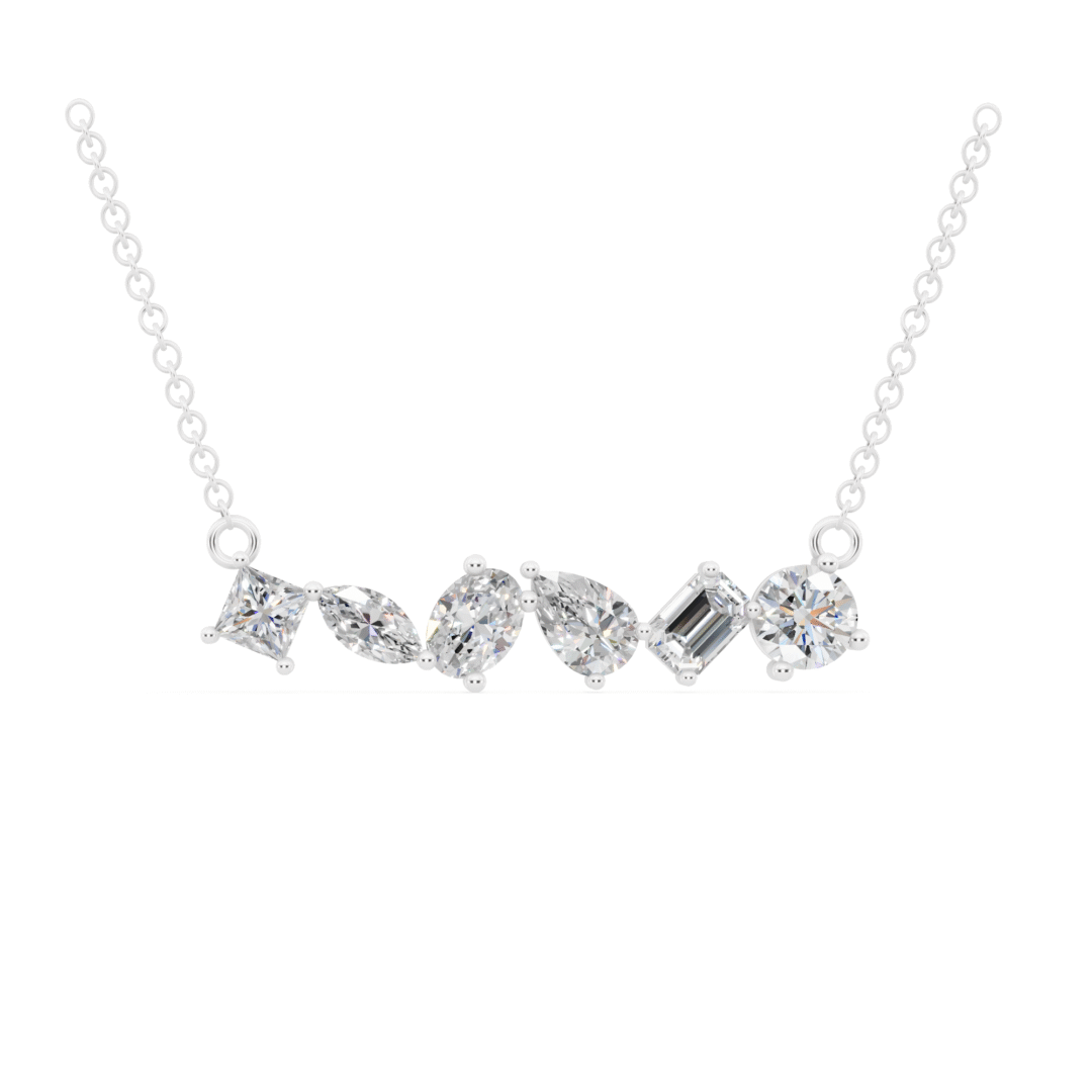 Multi Shape Diamond Solitaire Necklaces