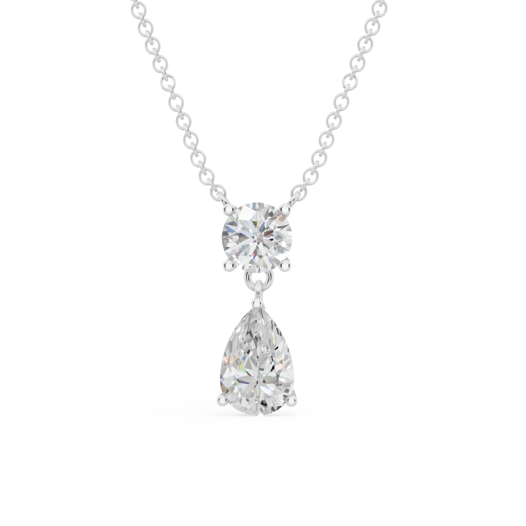 Pear Cut Diamond Solitaire V-Bale Pendant