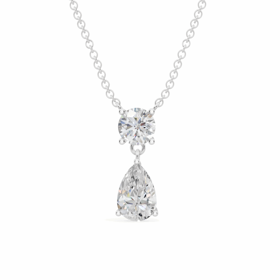 Pear Cut Diamond Solitaire V-Bale Pendant