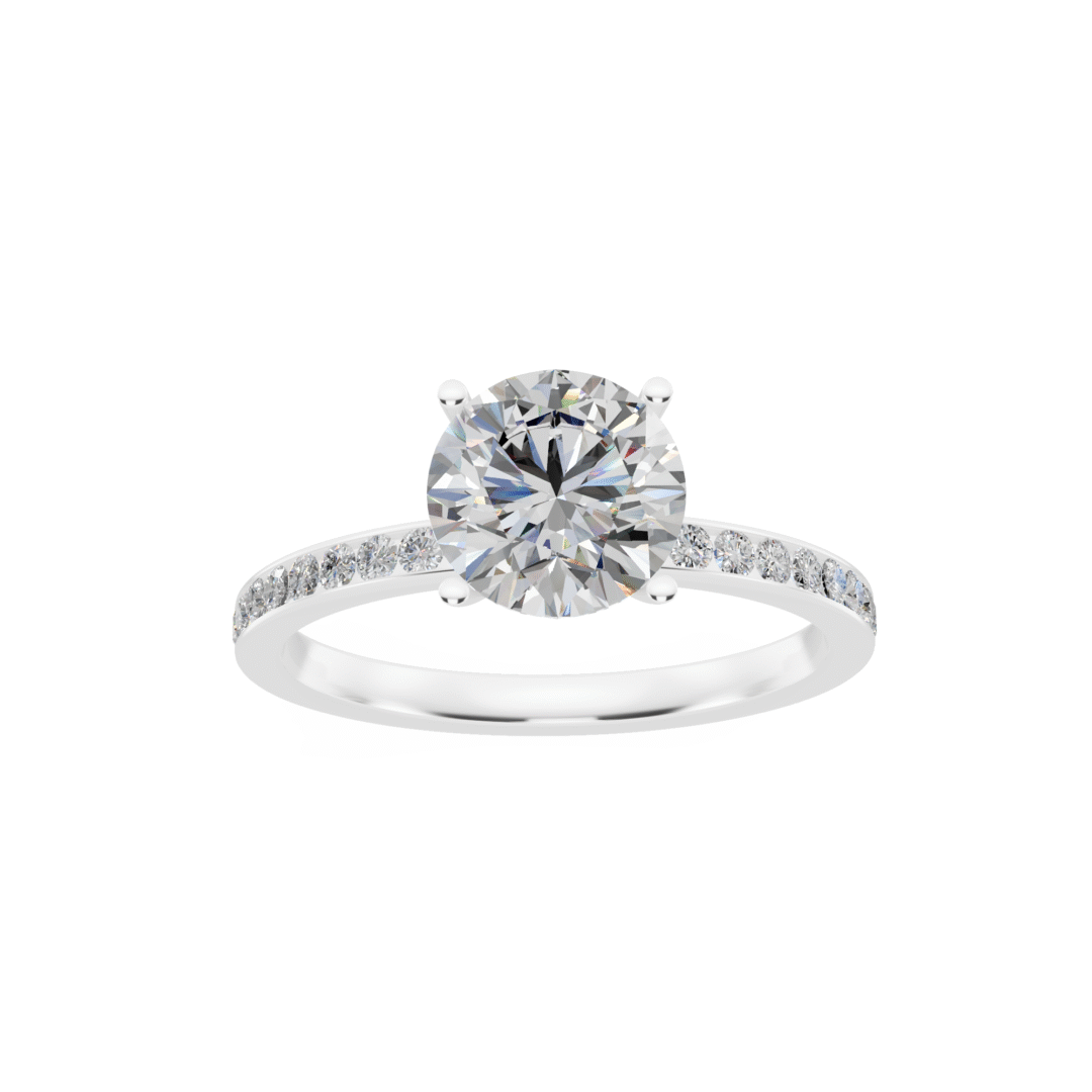 Best Quality Anyra Classic Hidden Halo Solitaire Ring with Channel