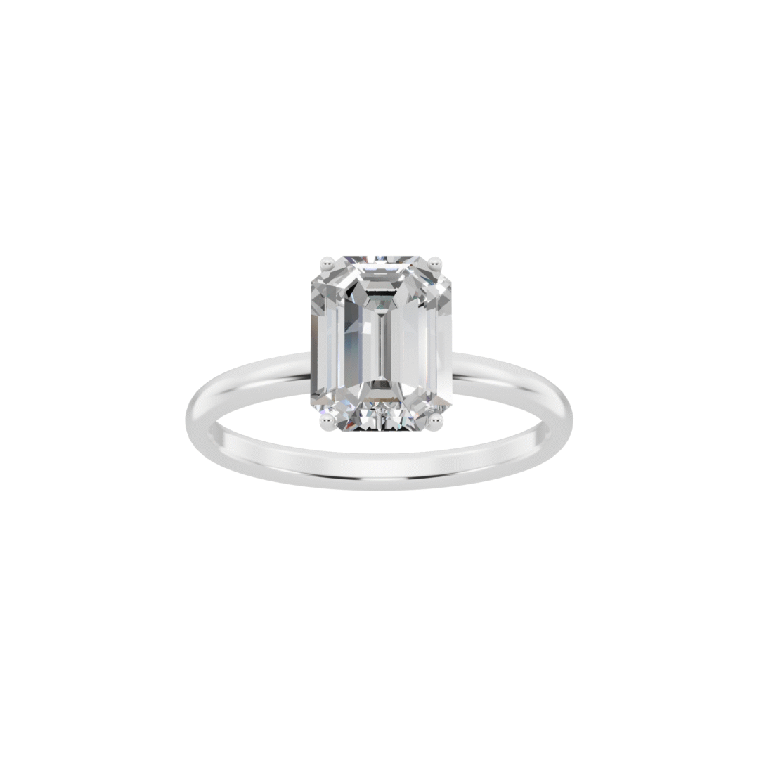 High Quality Anyra Emerald Diamond Solitaire Ring