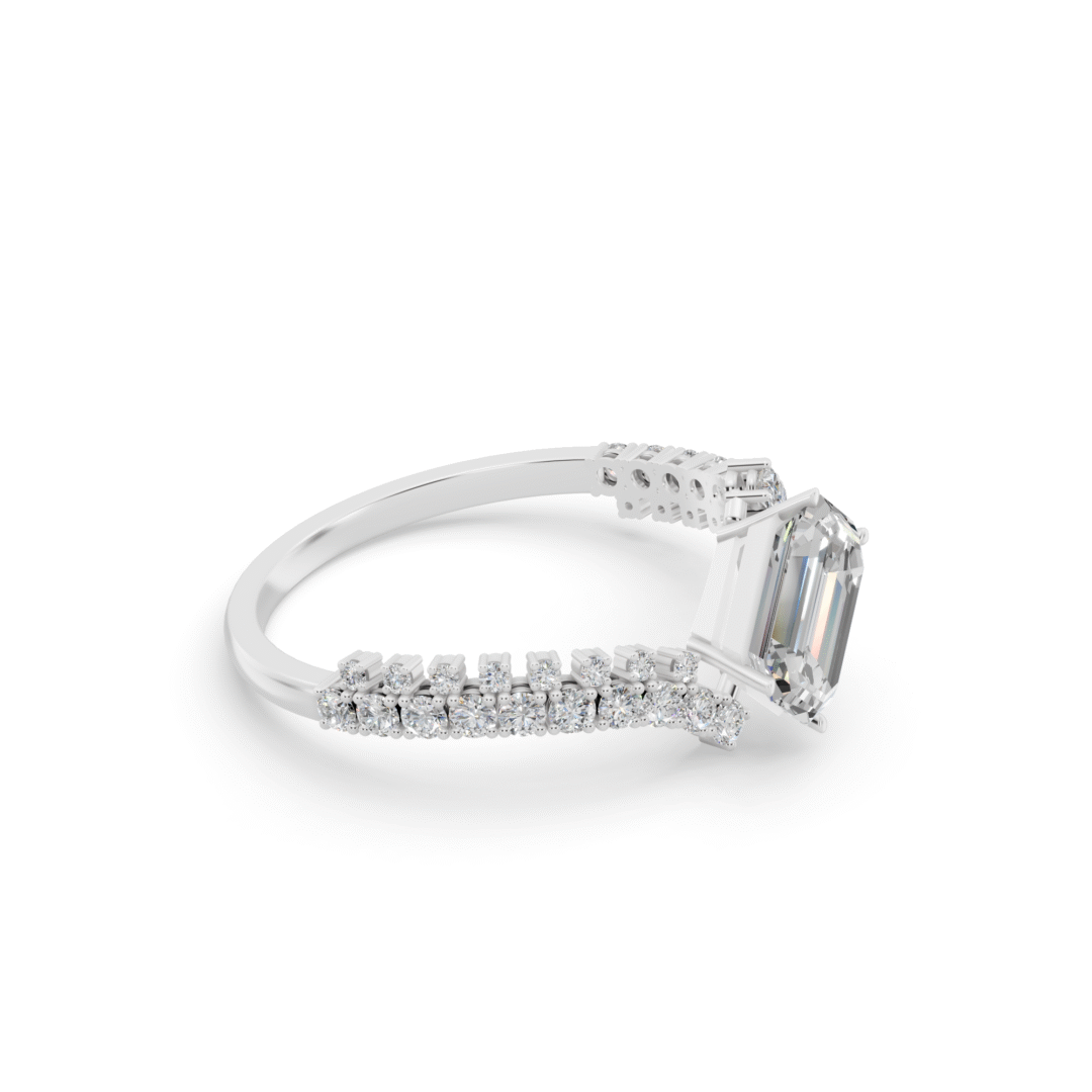 Buy Anyra Emerald with Glistening Halo Line Diamond Ring