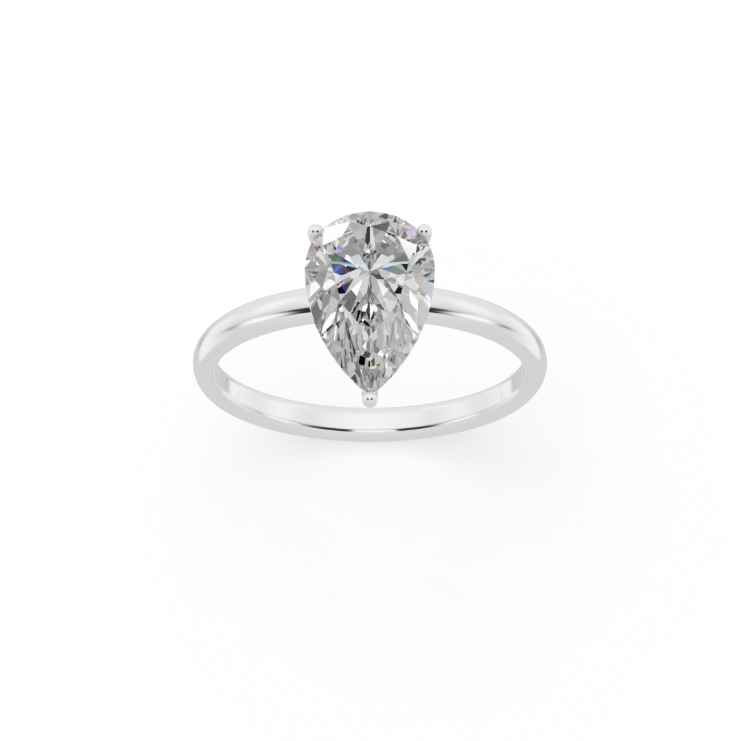 High Quality Anyra Classic Pear Cut Solitaire Ring