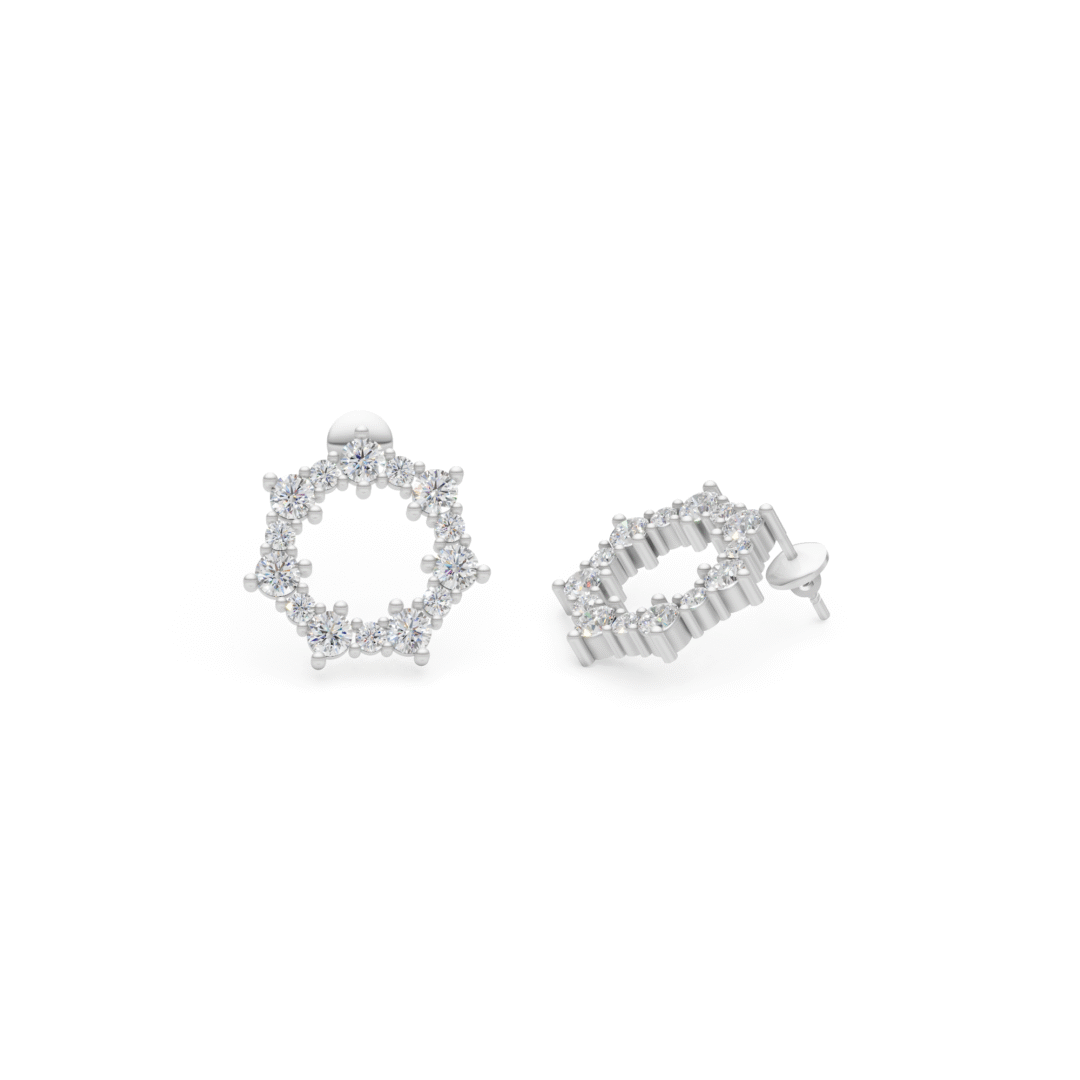 Best Quality Anyra Open Halo Style Diamond Stud Earrings