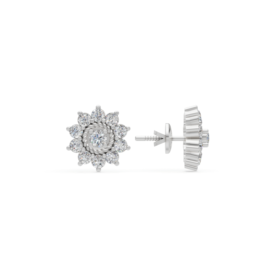 Best Quality Anyra Golden Blossom Sparkle Stud Earrings