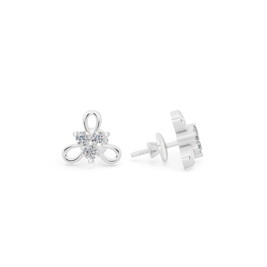 High Quality Anyra Trinity Bloom Stud Earrings