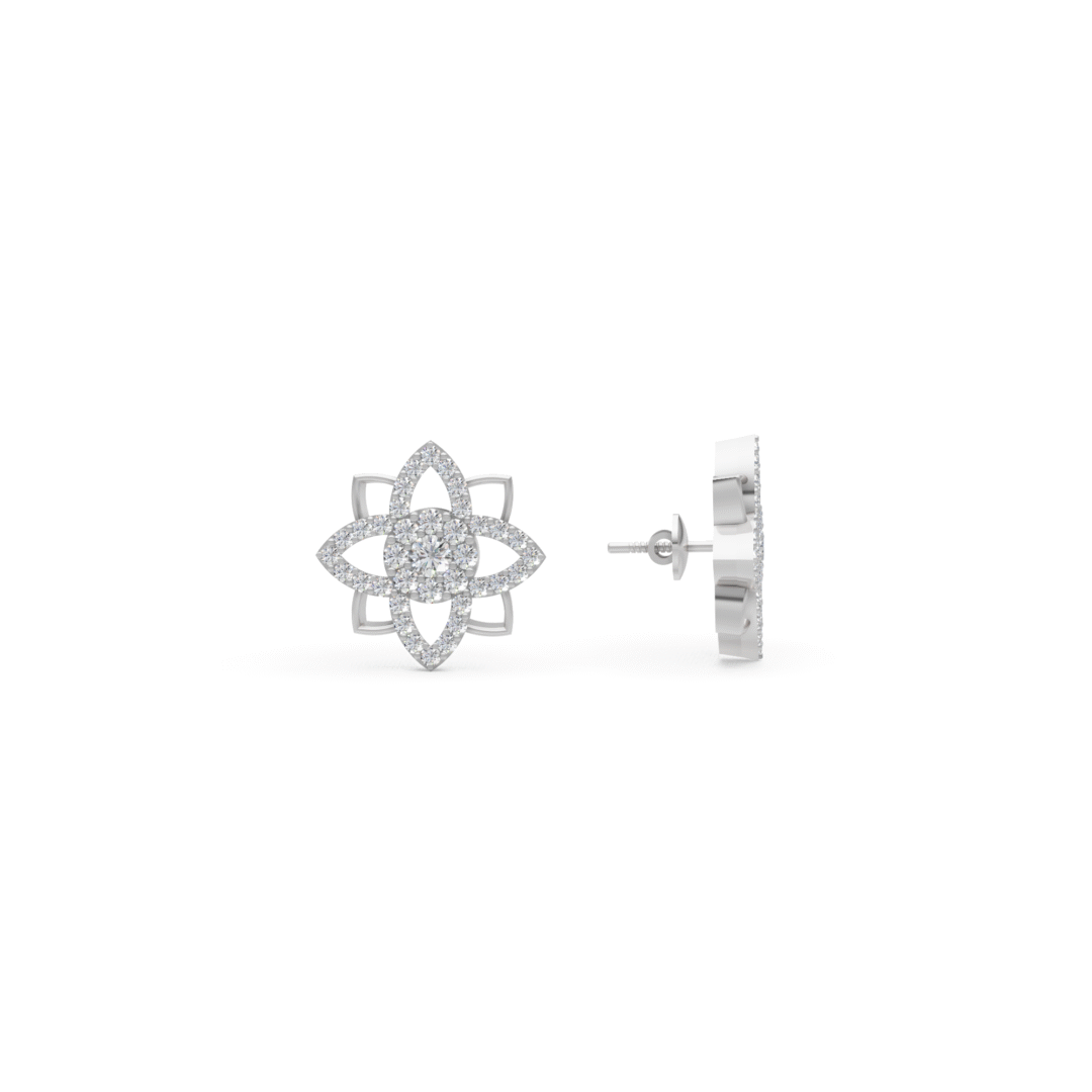 High Quality Anyra Petal Sparkle Diamond Stud Earrings