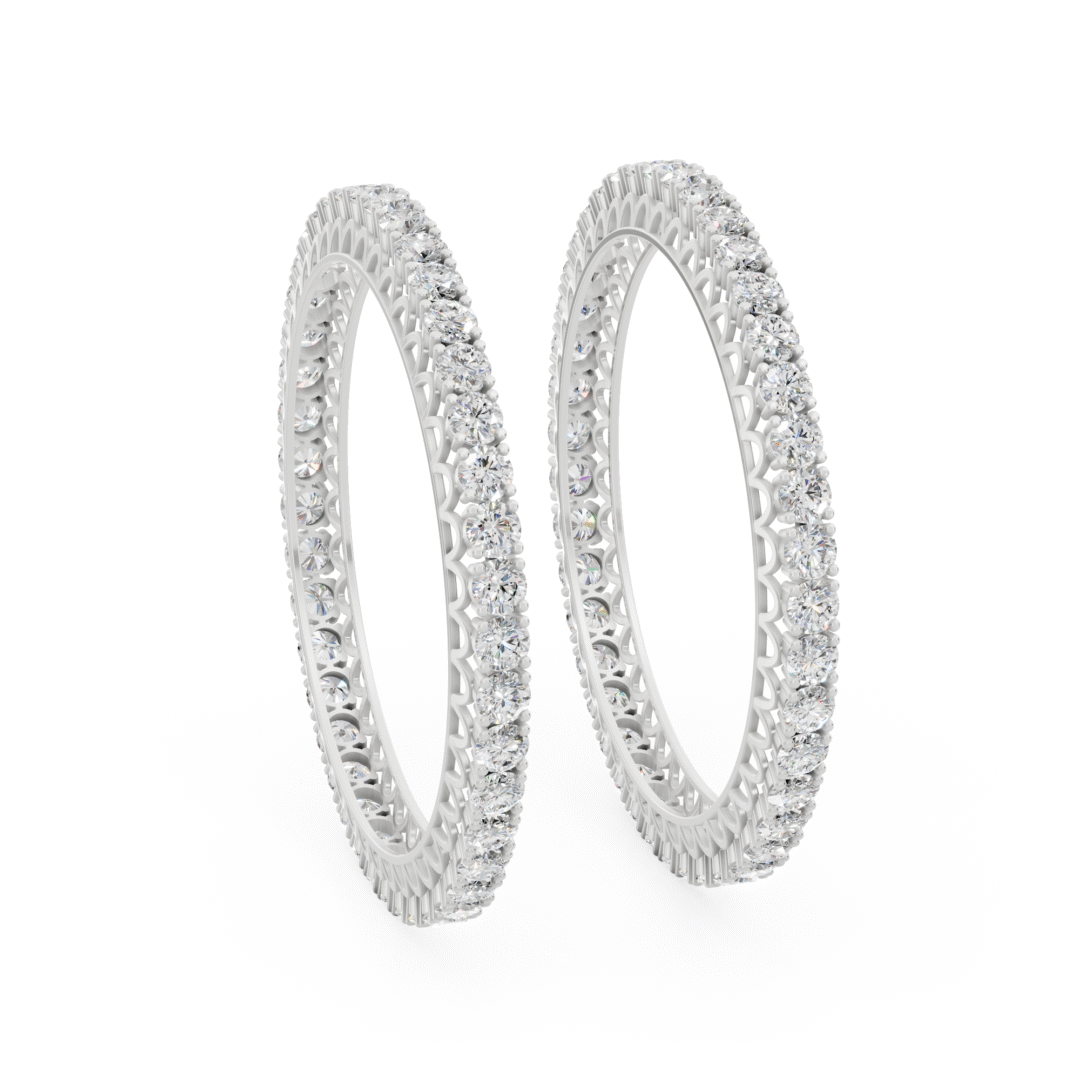 Buy Anyra Round Cut Diamond Solitaire Bangle with Modern Aesthetic Design