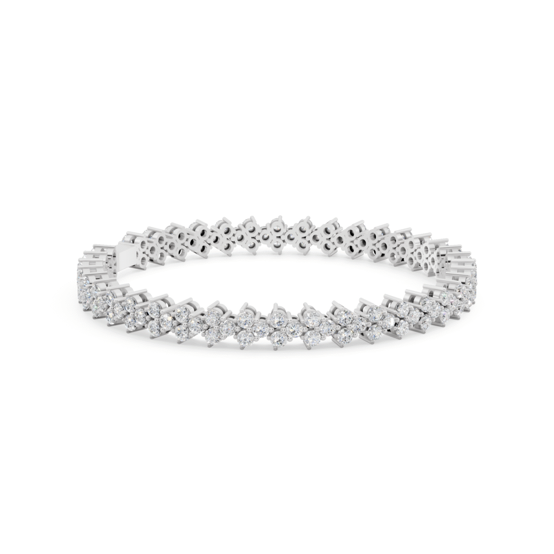 High Quality Anyra Trio Cluster Link Diamond Bracelet