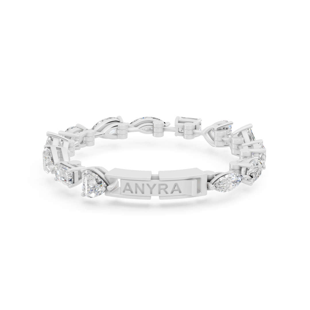Buy Anyra Striking Multi Shape Diamond Tennis Bracelet