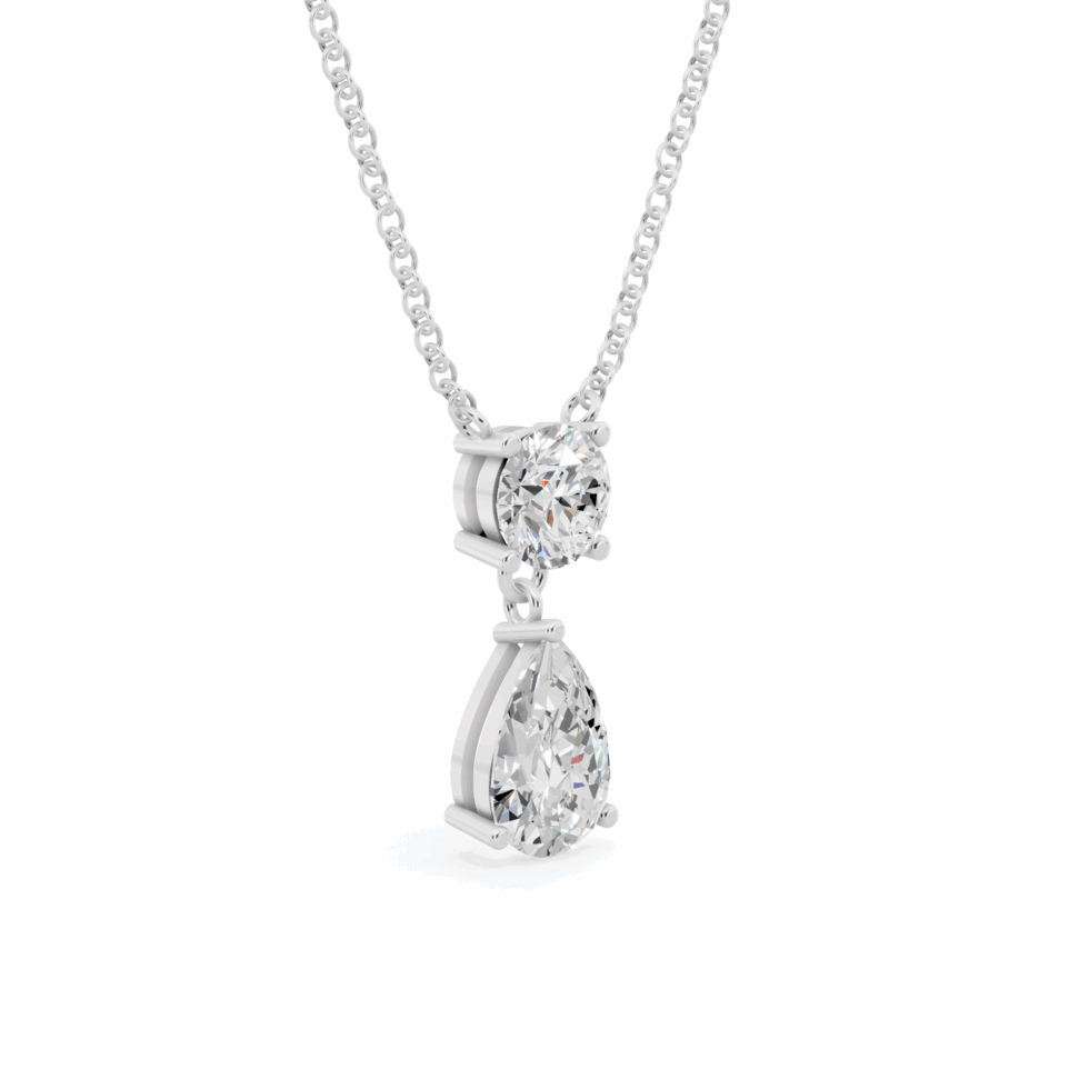 Best Quality Anyra Round Pear Duo Drop Pendant