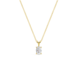 Oval Cut Diamond Solitaire V Bale Pendant