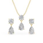 Round Pear Duo Drop Pendant Set