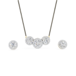 Classic Three Stone Halo Mangalsutra