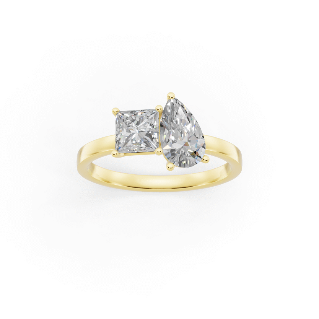 Princess & Pear Toi-et-Moi Ring