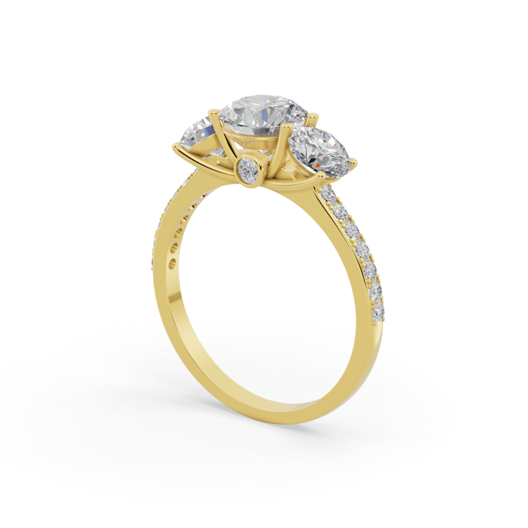 Three Stone Round Diamond Ring