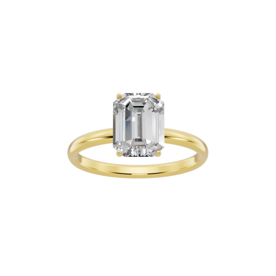 Buy Emarald Diamond Solitaire Ring