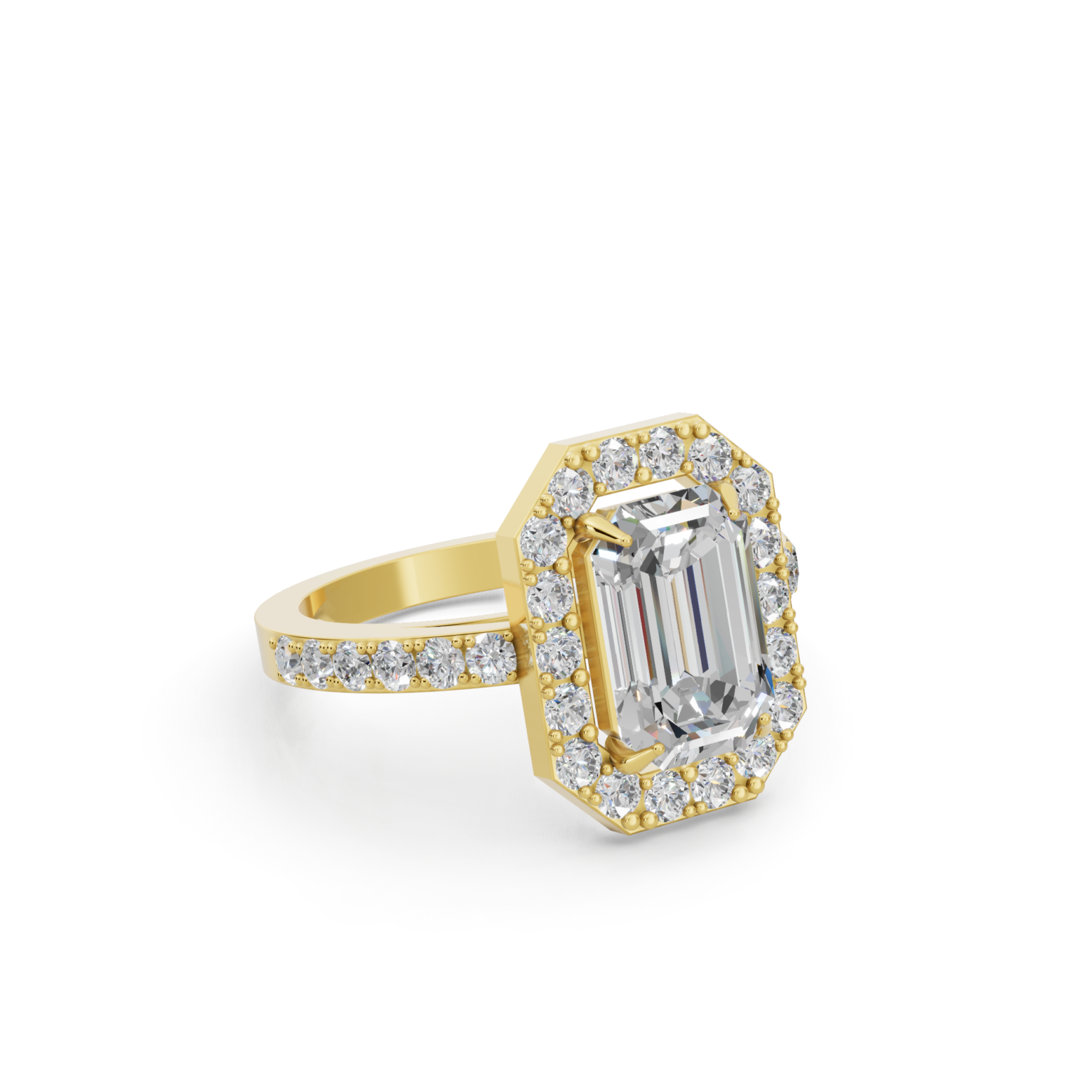Best Emerald Cut Halo Pave Ring