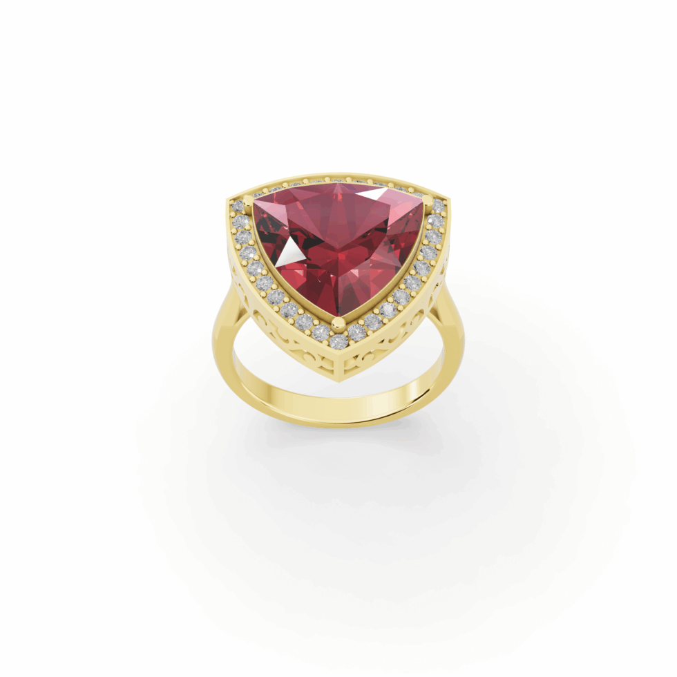 Triangle Emerald Design Cocktail Ring