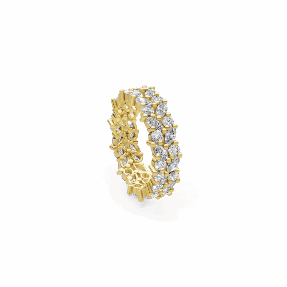 Marquise & Round Wedding Band
