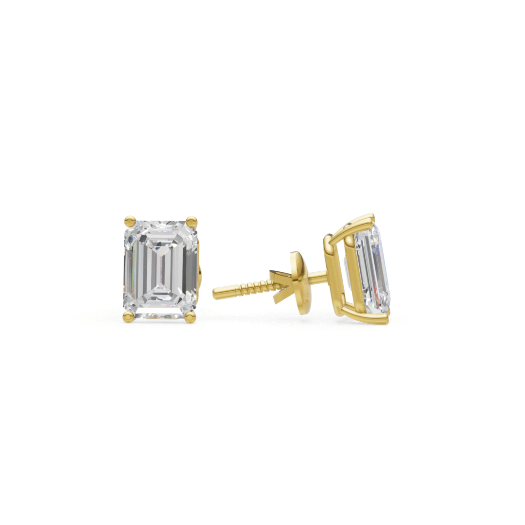 Emerald Cut Solitaire Stud