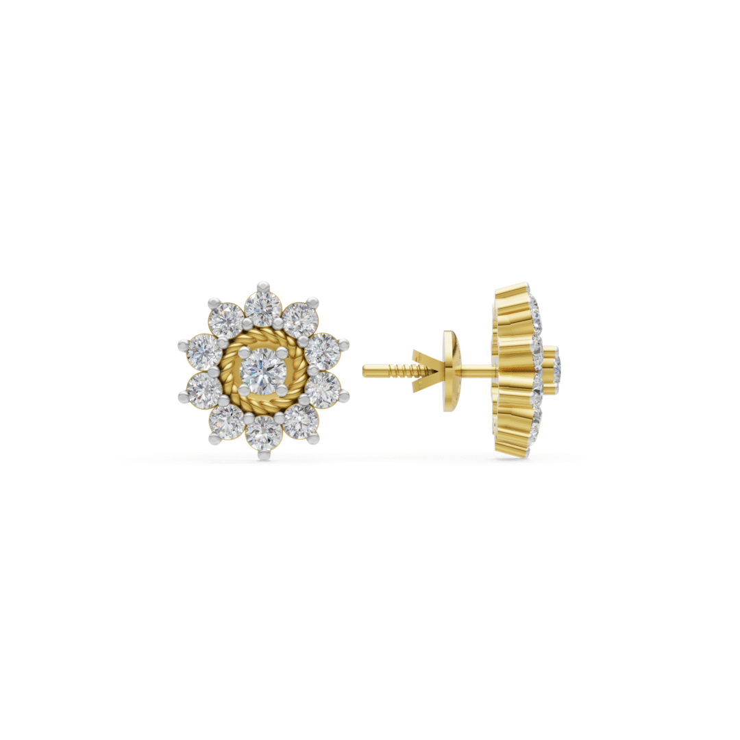 Golden Blossom Sparkle Stud