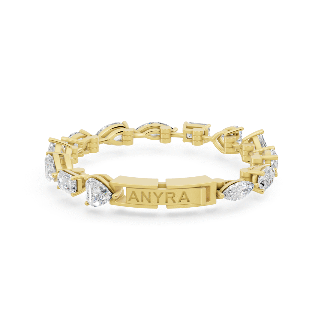Striking Multi Shape Diamond Tennis Bracelet