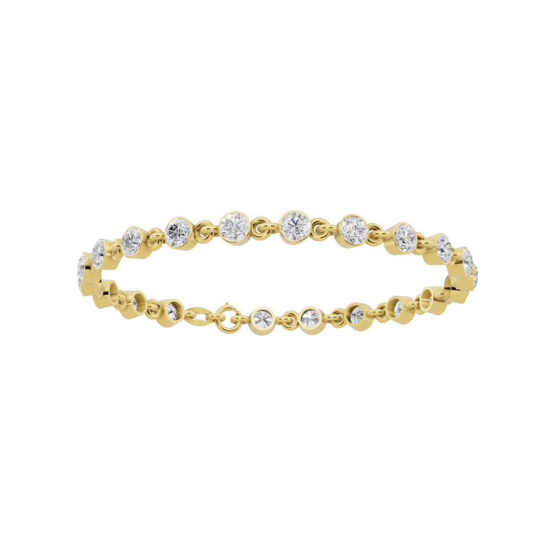 Bezel Distanced Diamond Bracelet