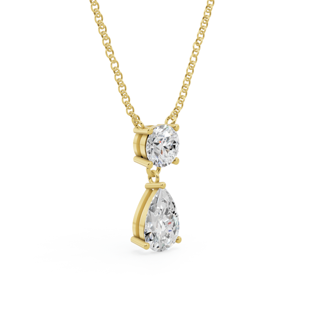 Round & Pear Duo Drop Pendant