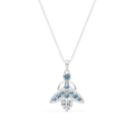 Blue Honeydew Pendant with 18KT Chain