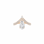 Chevron Design Pear Brilliant Diamond Engagement Ring