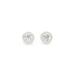 Round Diamond Halo Stud Earrings
