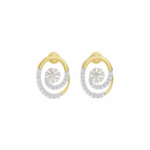 Diamond Floral Swirl Stud Earrings
